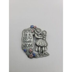 JJ Joy Is A Hug From Mom Brooch Mother Child Hug Pin Signed Jonette Jewelry